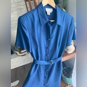 Vintage dark blue silk Adrianna Papéll dress - size 10